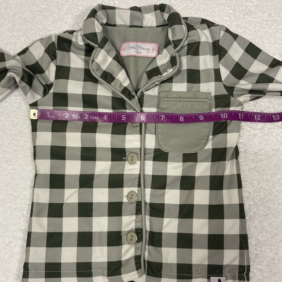 Sweet honey Buffalo check Grampa pajama set 18m - Picture 3 of 9